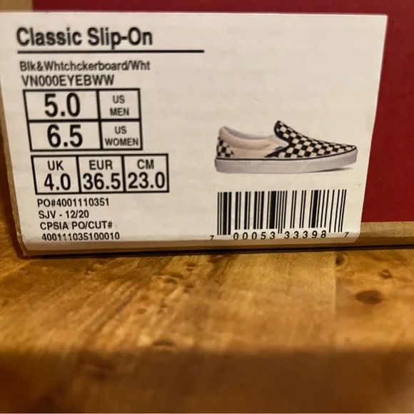Vans Black and White Checkerboard Slip-Ons NEW - Picture 9 of 10